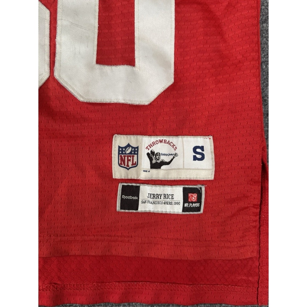Reebok NFL Vintage San Fransisco 49ers Boys Jersey Jerry Rice Size Small 8 Red - Picture 6 of 16